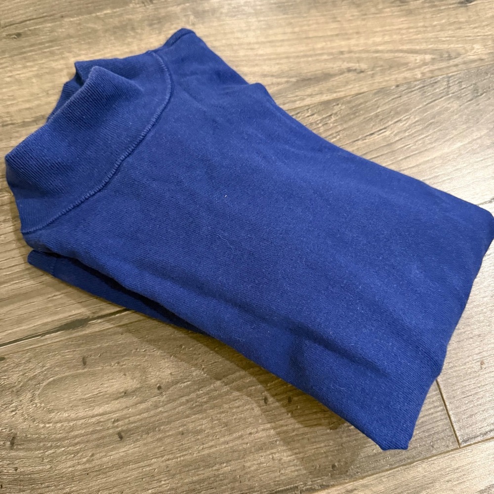 Talbots Womens Royal Blue‎ Mock Neck Cotton Blend Knit Sweater Size Small